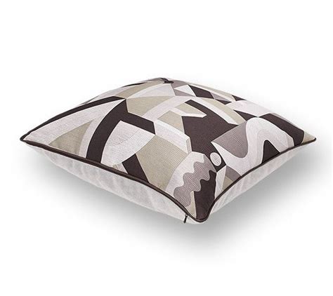 hermes jacquard fabric cushion with lambskin piping